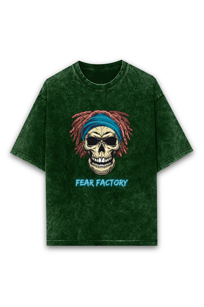 Outer Woods Men's Acid Wash Fear Factory Printed T-Shirt