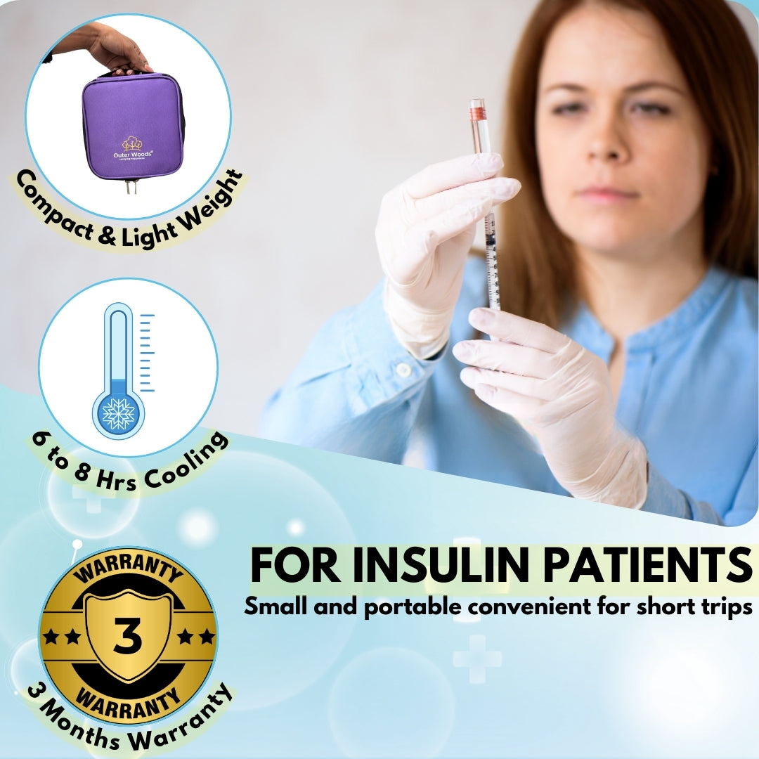 Outer Woods Insulated Insulin Cooler Bag | Insulin Pen Cooler | Diabetic Organizer Bag | Insulin Bag | Insulated Medical Bag