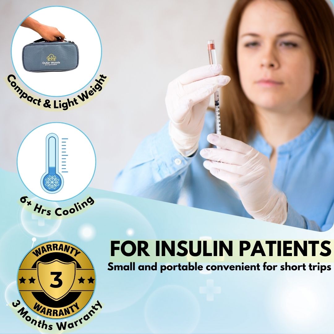 Outer Woods Insulated Insulin Cooler Bag | Insulin Pen Cooler | Diabetic Organizer Bag | Insulin Bag | Insulated Medical Bag
