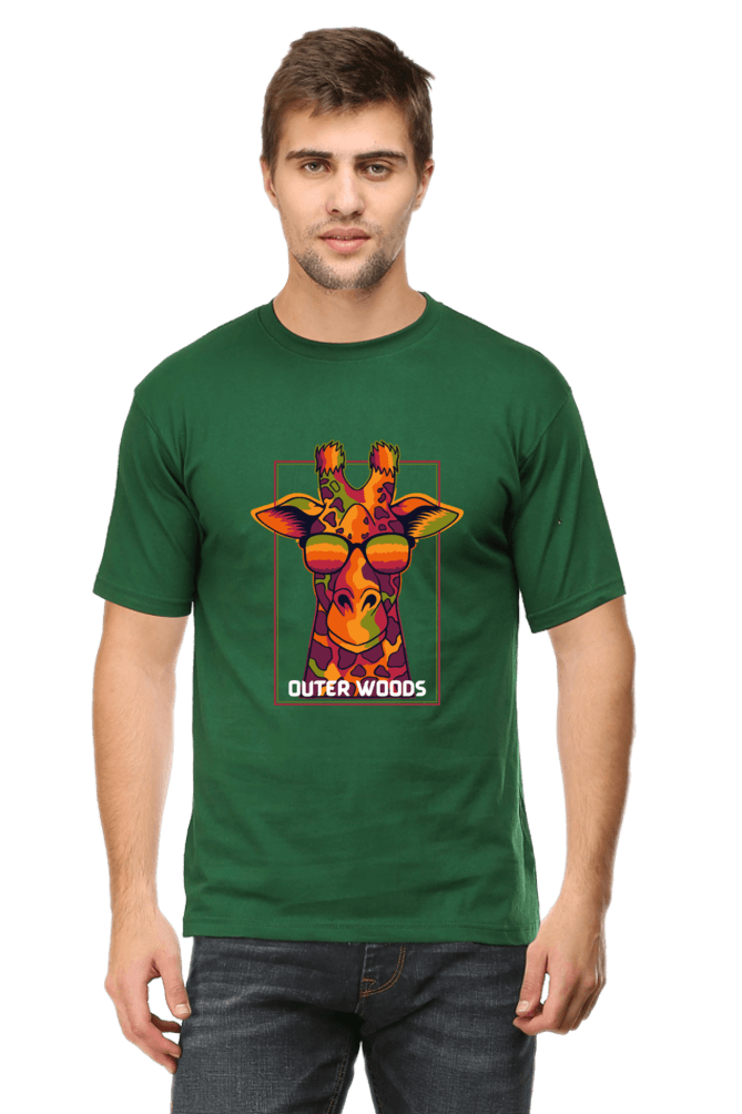 Outer Woods Men's Cool Giraffe Graphic Printed T-Shirt