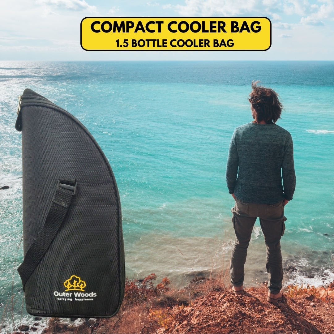 Outer Woods Insulated 1.5 Bottle Cooler Bag, Beverage Cooler Bag, Insulated Bag, Bottle Bag, Beer Cooler Bag, Wine Carier, Hot Cold bag