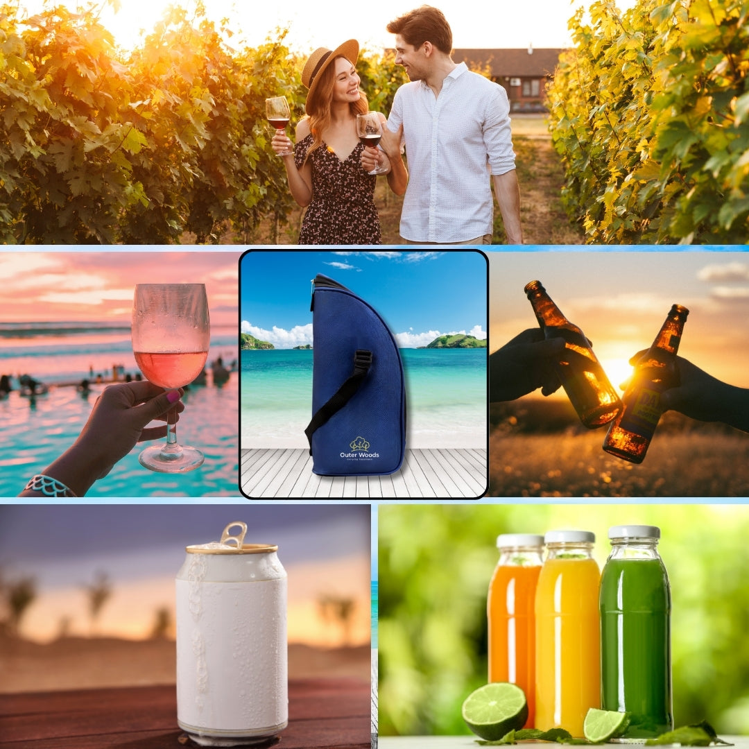 Outer Woods Insulated 1.5 Bottle Cooler Bag, Beverage Cooler Bag, Insulated Bag, Bottle Bag, Beer Cooler Bag, Wine Carier, Hot Cold bag