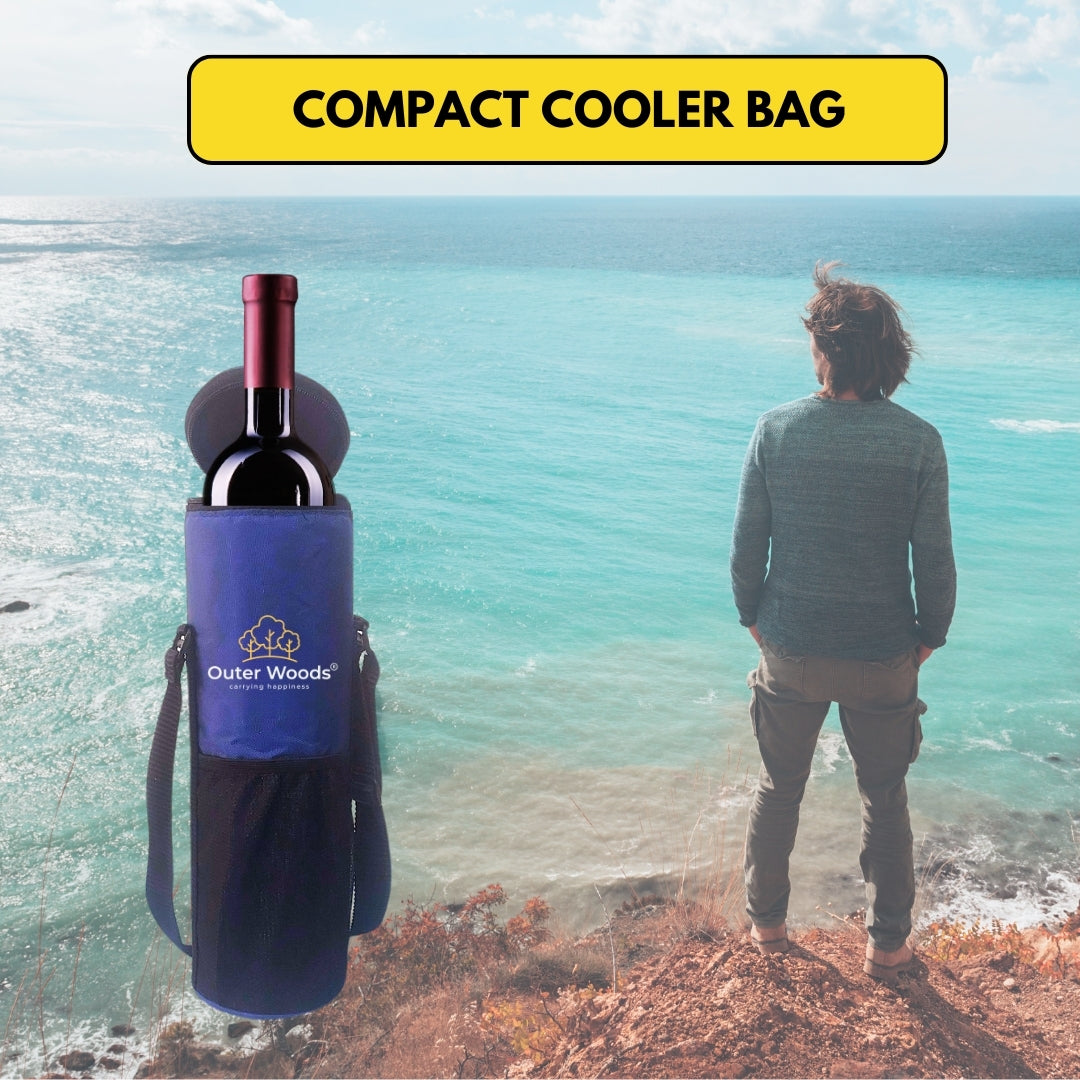 Outer Woods Insulated 1 Bottle Cooler Bag, Beverage Cooler Bag, Insulated Bag, Bottle Bag, Beer Cooler Bag, Wine Carier, Hot Cold bag