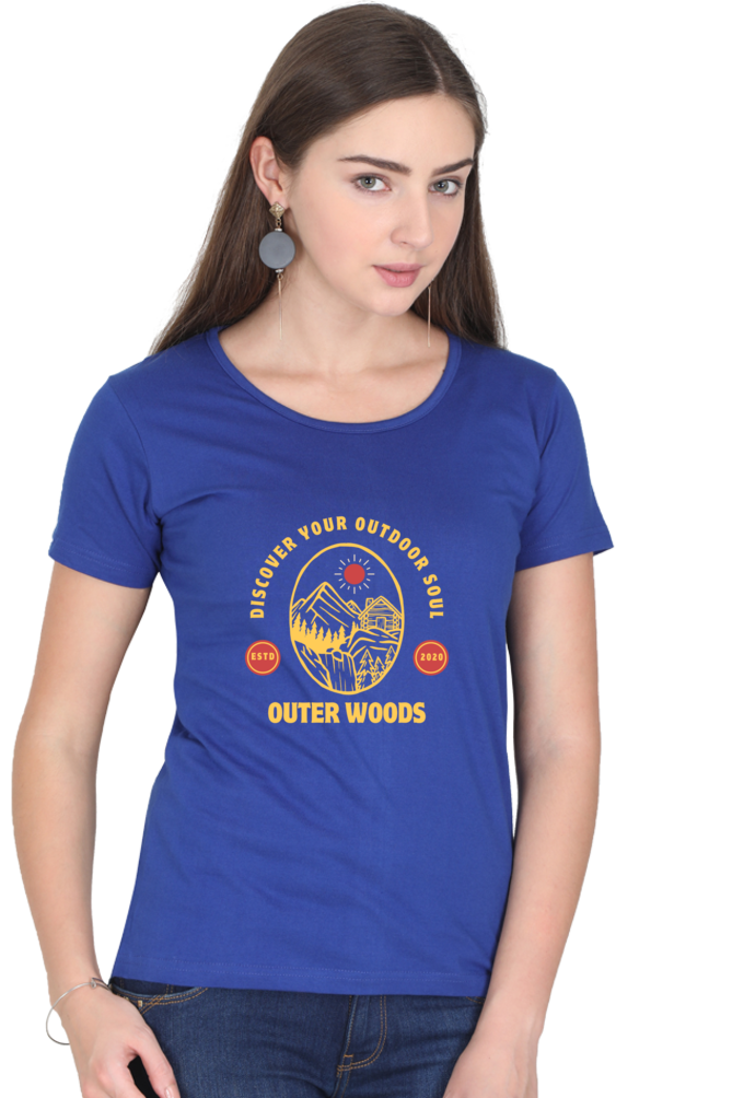 Outer Woods Women's Discover Your Outdoor Soul Graphic Printed T-Shirt