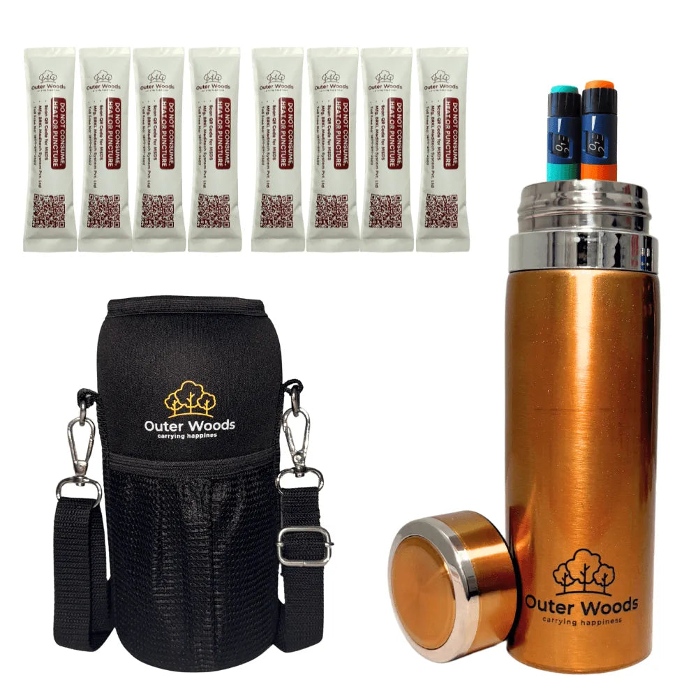 Outer Woods Insulated Insulin Bottle Cooler Travel Case Medium Golden – Keeps Insulin Cool 24 Hours