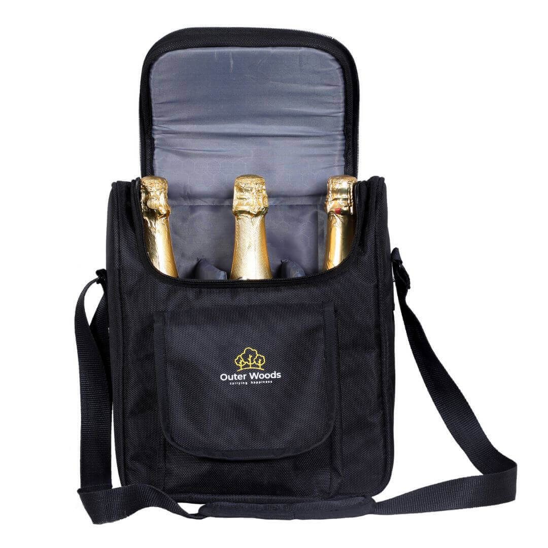 Outer Woods Insulated 3 Bottle Cooler Bag | Beer Cooler Bag | Wine Carrier | Insulated Bag | Soft Cooler | Hot Cold Bag | Can Cooler