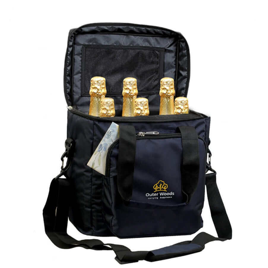 Outer Woods Insulated 6 Bottle Cooler Bag, Beverage Cooler Bag, Insulated Bag, Bottle Bag, Beer Cooler Bag, Wine Carier, Hot Cold bag