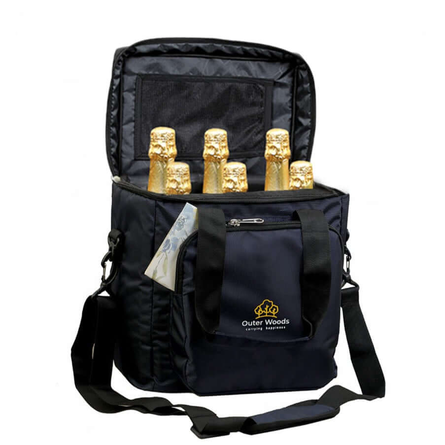 Outer Woods Insulated 6 Bottle Cooler Bag, Beverage Cooler Bag, Insulated Bag, Bottle Bag, Beer Cooler Bag, Wine Carier, Hot Cold bag