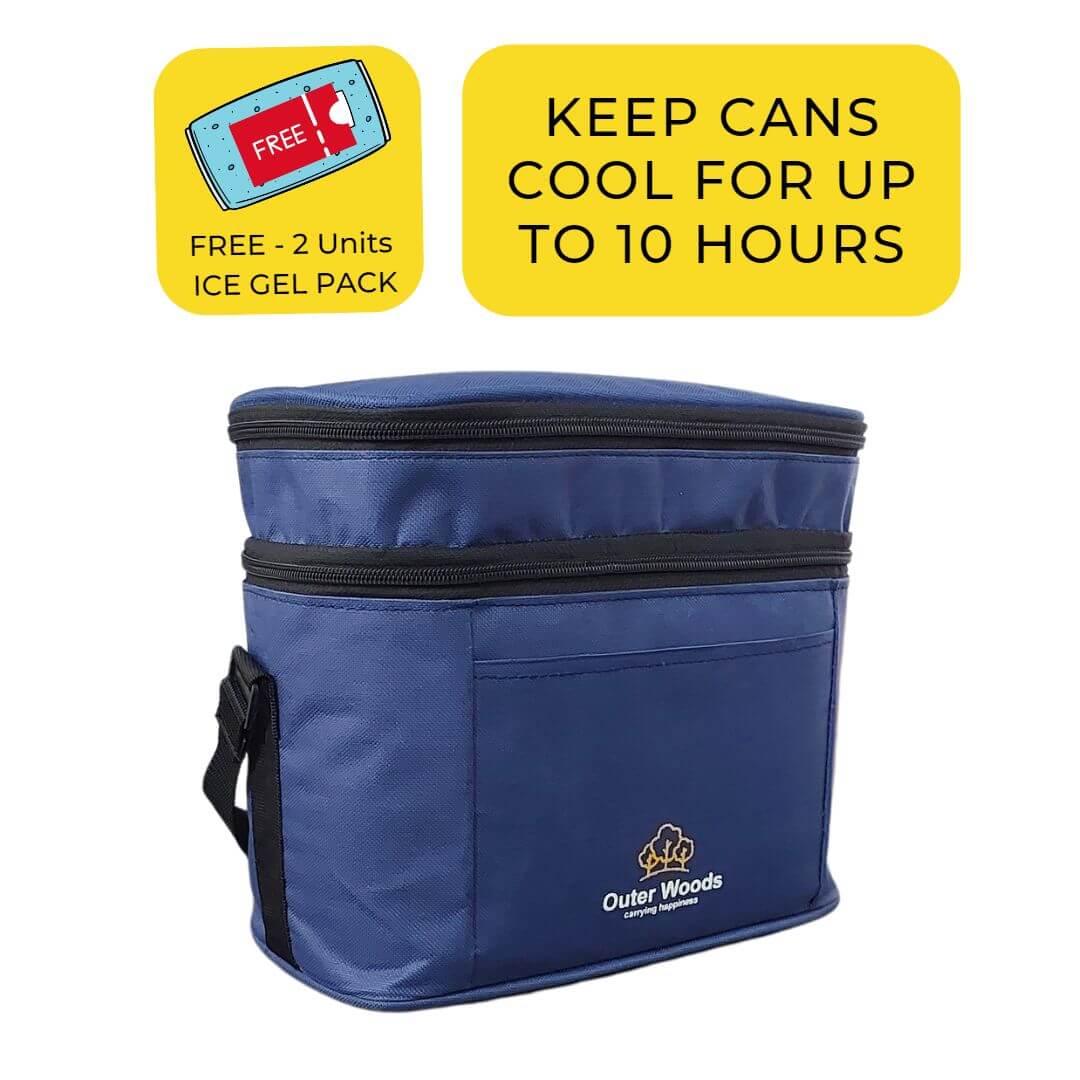 Outer Woods Insulated 6 Can Cooler Bag with Dual Compartment Outer Woods