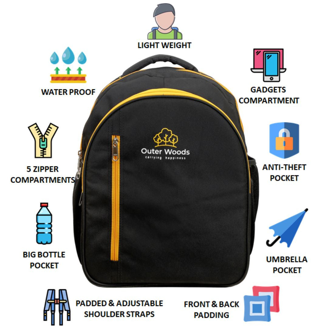 Outer Woods Laptop Backpack Large (38 L) - Travel Laptop Backpack with Secret Pocket Outer Woods