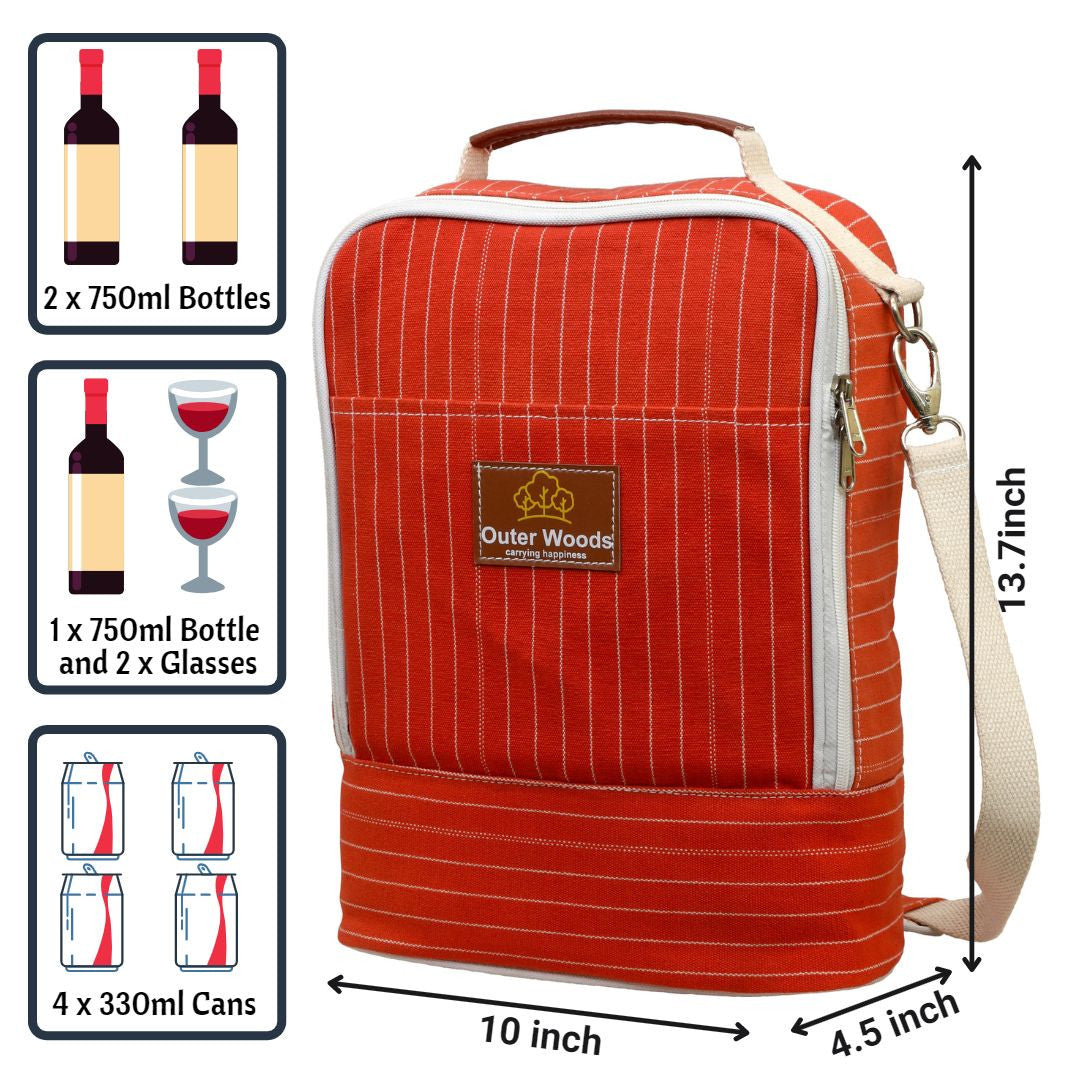 Outer Woods Premium Insulated 2 Bottle Cooler Bag Outer Woods