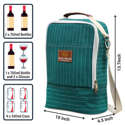 Outer Woods Premium Insulated 2 Bottle Cooler Bag Outer Woods
