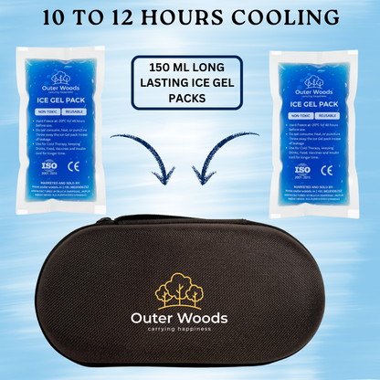 Outer Woods Insulin Cooler Bag Pro | 10+ Hours Cooling | Hard Case for Insulin Storage | 2 x 150ml Ice Gel Packs Included