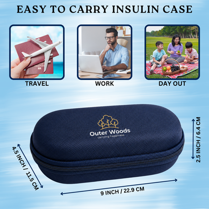Outer Woods Insulin Cooler Bag Pro | 8+ Hours Cooling | Hard Case for Insulin Storage | 2 x 150ml Ice Gel Packs Included (Copy)