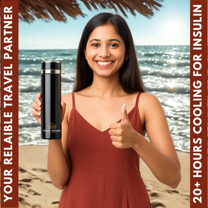 Outer Woods Insulin Coller Bottle | 20+ Hours Cooling | Large Size 1000ml Bottle | 10 x 35ml Ice Gel Packs Included