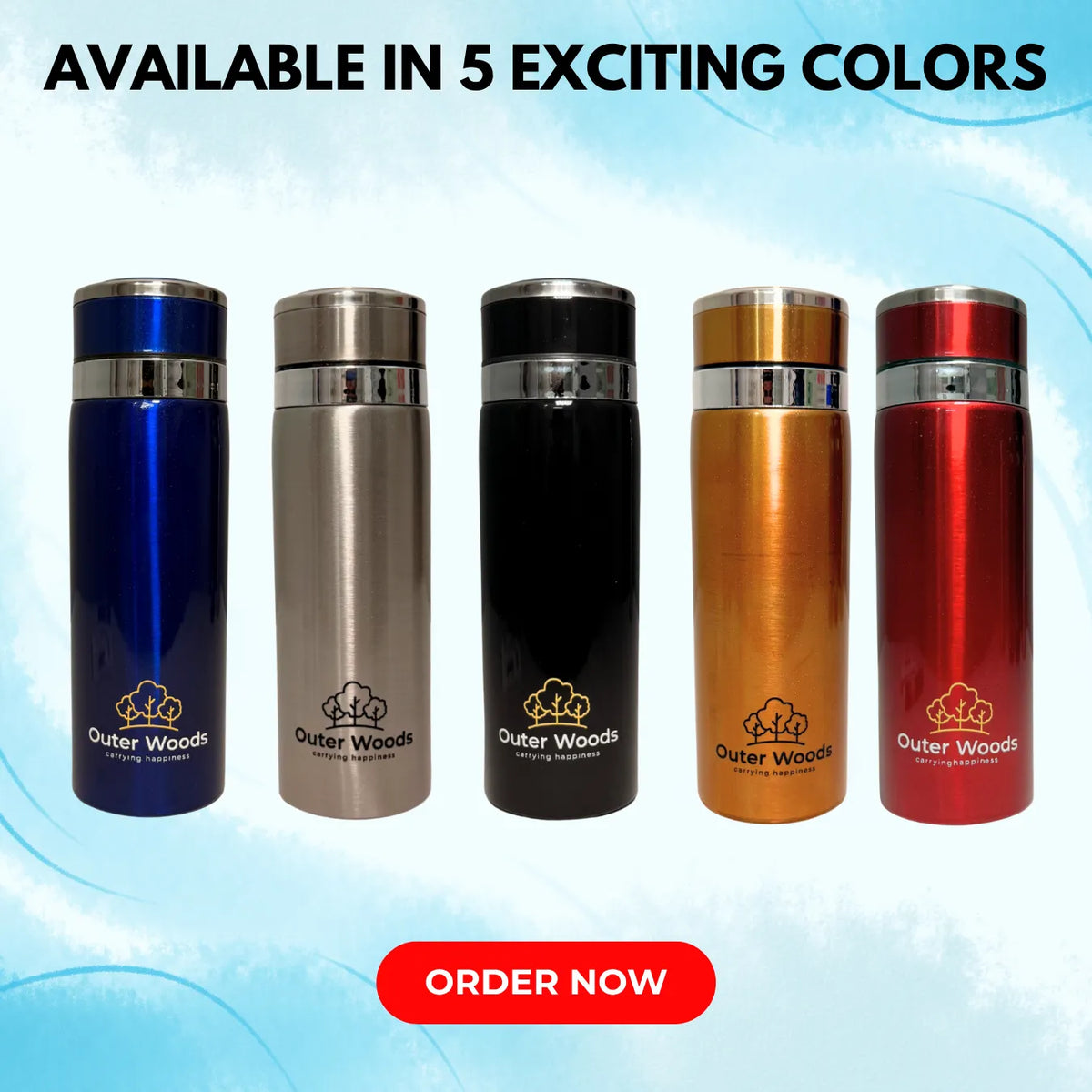 Outer Woods Insulin Cooler Bottle | 20+ Hours Cooling | Medium Size 800ml Bottle | 8 x 35ml Ice Gel Packs Included
