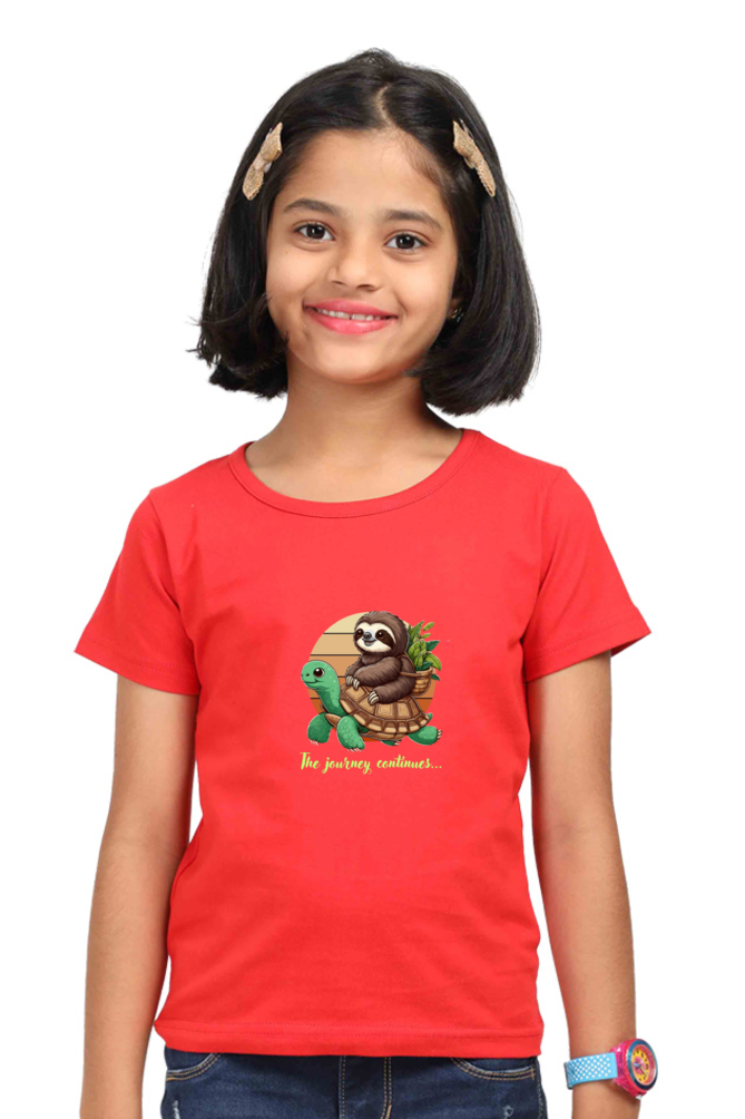 Outer Woods Girl's Graphic Printed T-Shirt - The Journey Continues