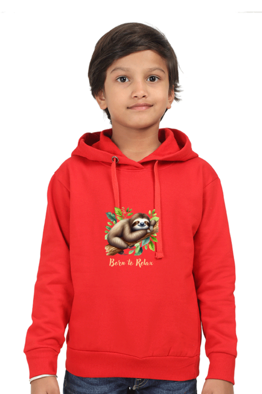 Outer Woods Kid's Graphic Printed Hooded Sweatshirt - Born to Relax