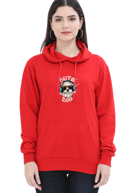 Outer Woods Women's Cute Dog Graphic Printed Hooded Sweatshirt