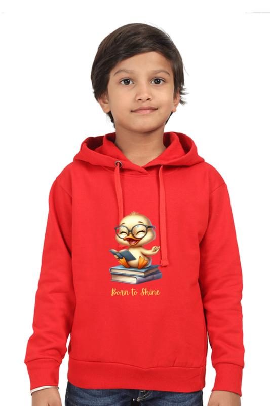 Outer Woods Kid's Graphic Printed Hooded Sweatshirt - Born to Shine