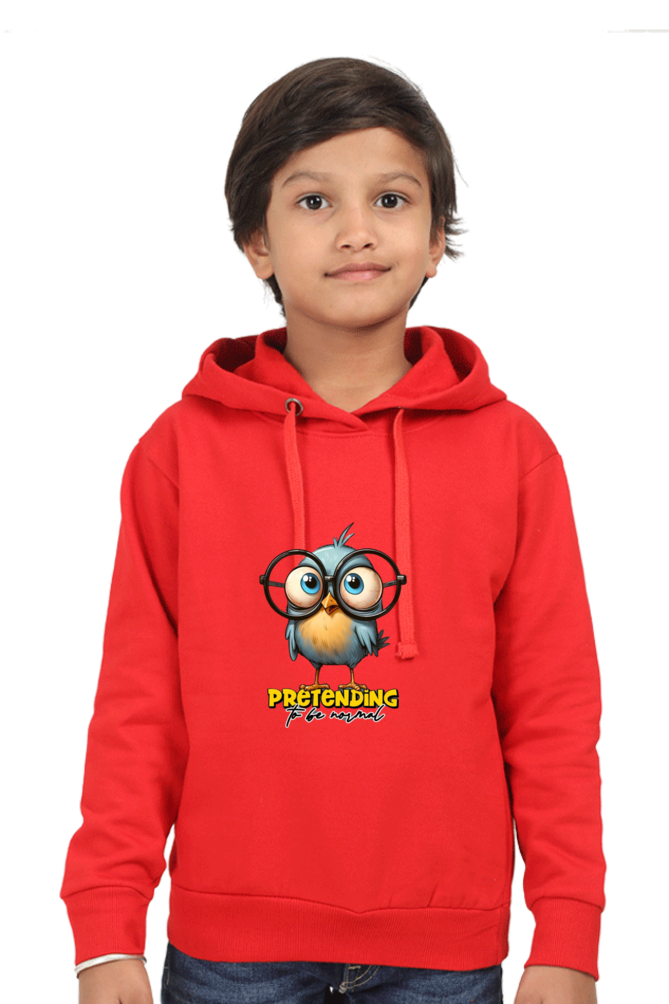 Outer Woods Kid's Graphic Printed Hooded Sweatshirt - Pretending to be Normal