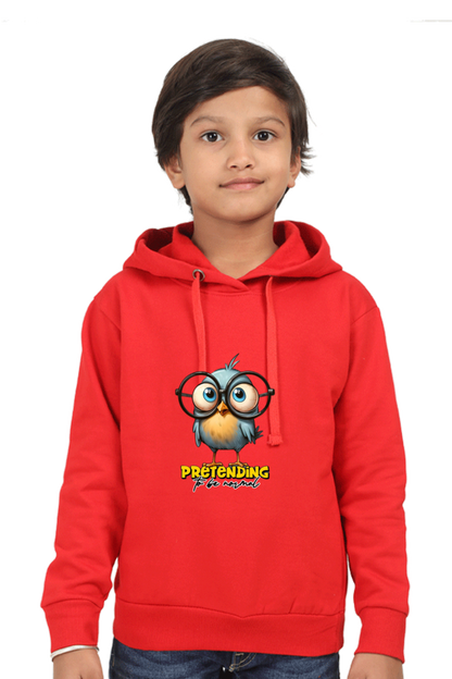 Outer Woods Kid's Graphic Printed Hooded Sweatshirt - Pretending to be Normal