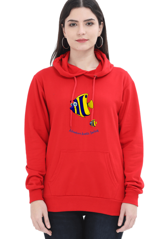 Outer Woods Women's Adventure Awaits Graphic Printed Hooded Sweatshirt