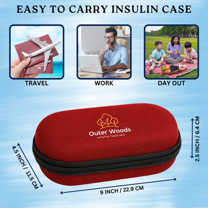 Outer Woods Insulin Cooler Bag Pro | 8+ Hours Cooling | Hard Case for Insulin Storage | 2 x 150ml Ice Gel Packs Included (Copy) (Copy)