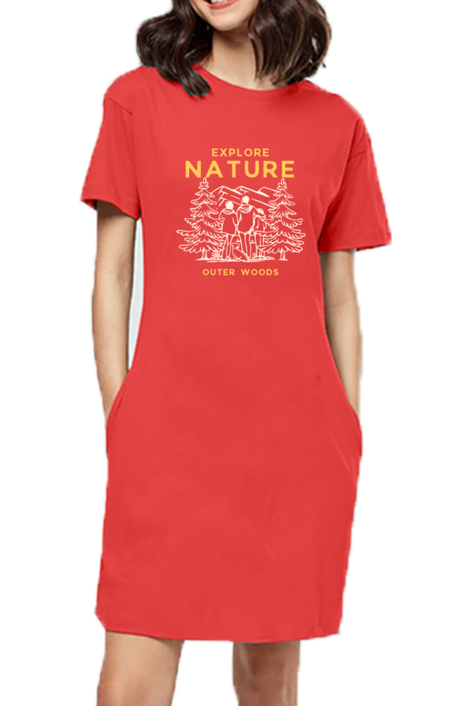Outer Woods Women's Explore Nature Graphic Printed T-Shirt Dress