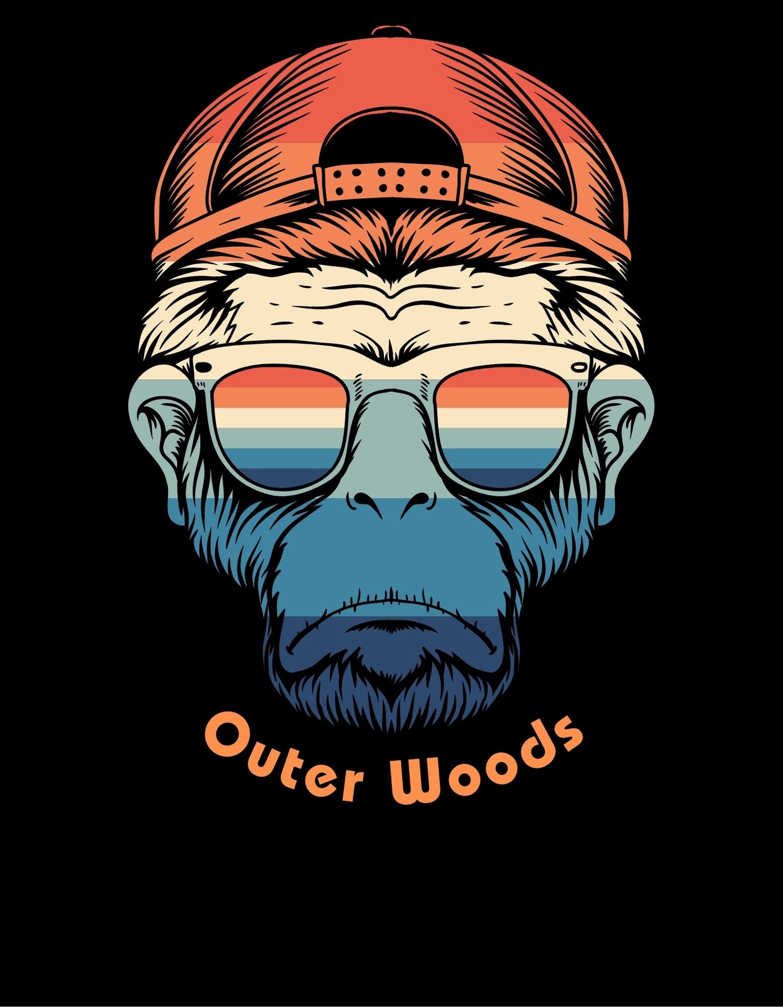 Outer Woods Men's Urban Monkey Graphic Printed Hooded Sweatshirt