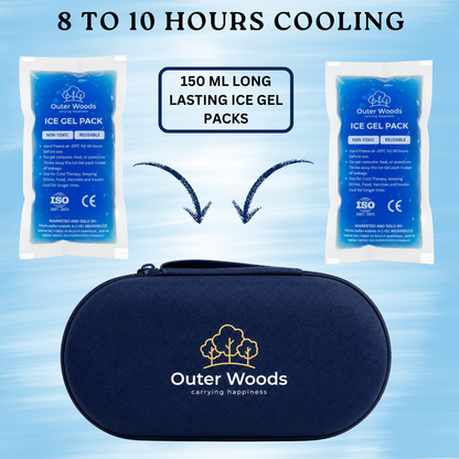 Outer Woods Insulin Cooler Bag Pro | 8+ Hours Cooling | Hard Case for Insulin Storage | 2 x 150ml Ice Gel Packs Included (Copy)