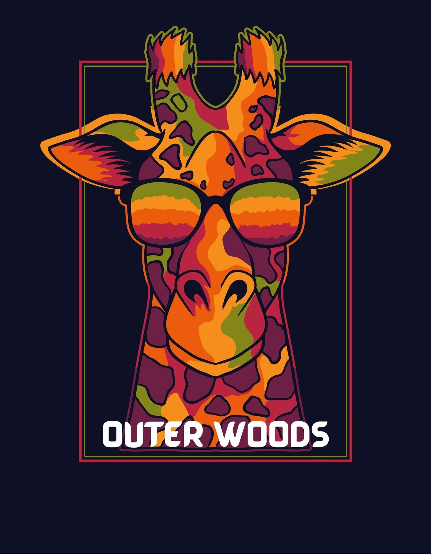 Outer Woods Men's Cool Giraffe Graphic Printed Hooded Sweatshirt