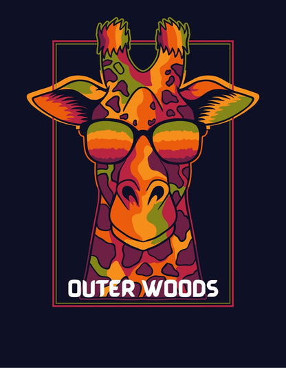  Outer Woods Men's Cool Giraffe Graphic Printed T-Shirt