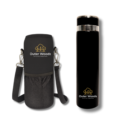 Outer Woods Premium Insulated Thermos Flask with Case | 1000 ml Large