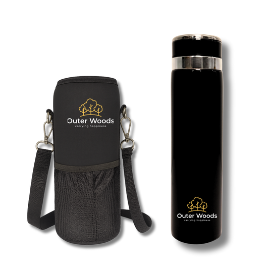 Outer Woods Premium Insulated Thermos Flask with Case | 1000 ml Large