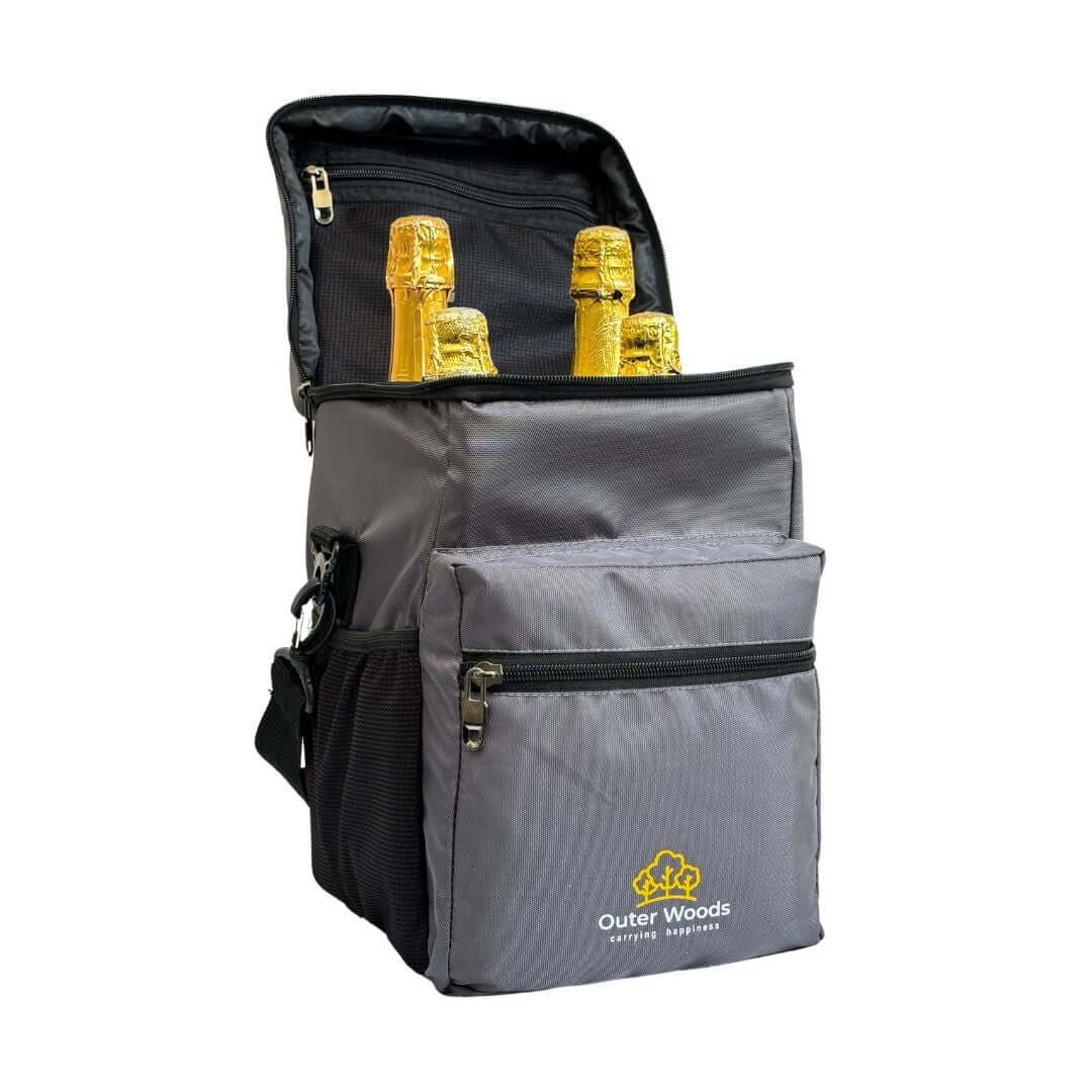 Outer Woods Insulated 4 Bottle Cooler Bag, Beverage Cooler Bag, Insulated Bag, Bottle Bag, Beer Cooler Bag, Wine Carier, Hot Cold bag