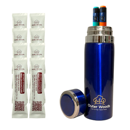 Outer Woods Insulin Cooler Bottle | 20+ Hours Cooling | Medium Size 800ml Bottle | 8 x 35ml Ice Gel Packs Included