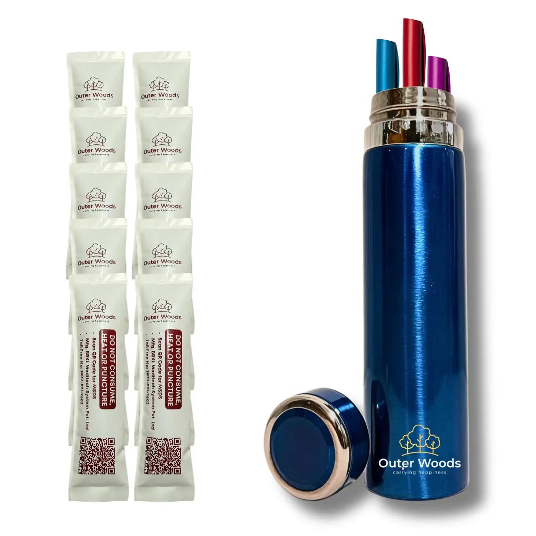 Outer Woods Insulin Coller Bottle | 20+ Hours Cooling | Large Size 1000ml Bottle | 10 x 35ml Ice Gel Packs Included