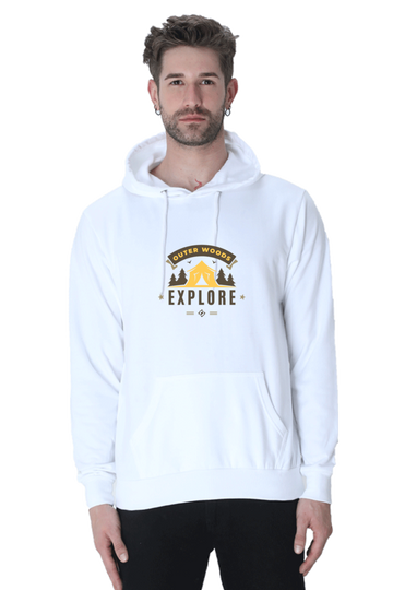 Outer Woods Men's Explore Graphic Printed Hooded Sweatshirt