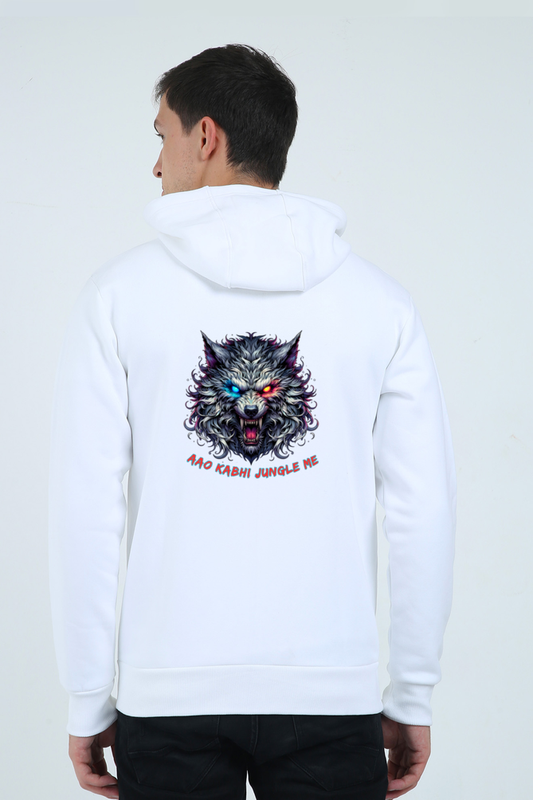 Outer Woods Unisex Wild Wolf Printed Zipper Hooded Sweatshirt