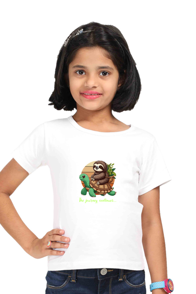 Outer Woods Girl's Graphic Printed T-Shirt - The Journey Continues