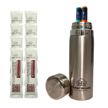 Outer Woods Insulin Cooler Bottle | 20+ Hours Cooling | Medium Size 800ml Bottle | 8 x 35ml Ice Gel Packs Included