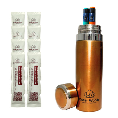 Outer Woods Insulin Cooler Bottle | 20+ Hours Cooling | Medium Size 800ml Bottle | 8 x 35ml Ice Gel Packs Included