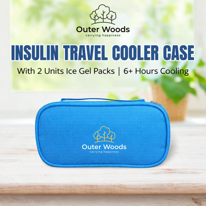 Outer Woods Insulated Insulin Cooler Bag | 6+ Hours Cooling | Compact Size | 2 x 100ml Ice Gel Packs Included