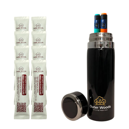 Outer Woods Insulin Cooler Bottle | 20+ Hours Cooling | Medium Size 800ml Bottle | 8 x 35ml Ice Gel Packs Included