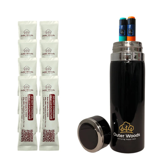 Outer Woods Insulin Cooler Bottle | 20+ Hours Cooling | Medium Size 800ml Bottle | 8 x 35ml Ice Gel Packs Included