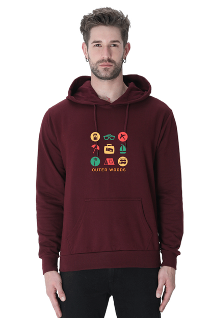 Outer Woods Men's Travel Graphic Printed Hooded Sweatshirt