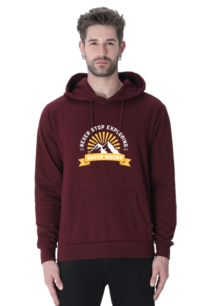  Outer Woods Men's Never Stop Exploring Graphic Printed Hooded Sweatshirt