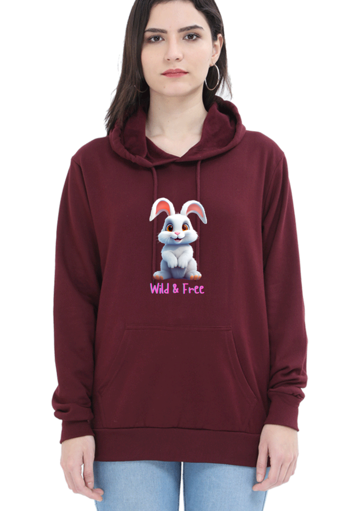 Outer Woods Women's Wild and Free Graphic Printed Hooded Sweatshirt