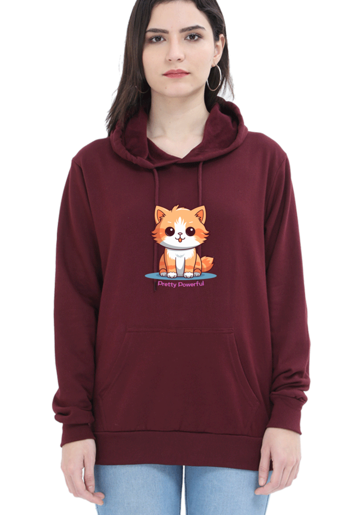 Outer Woods Women's Pretty Powerful Graphic Printed Hooded Sweatshirt